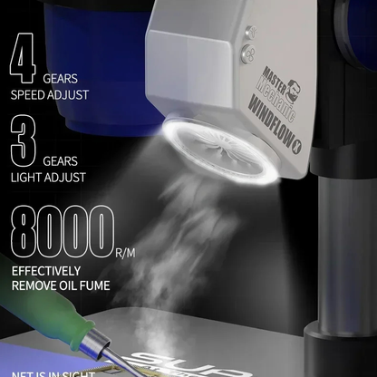 Mechanic Windflow X Exhaust Fan With Light Powerful Smoke Exhaust for Microscopes Mobile Phone Motherboard Welding Repair tools