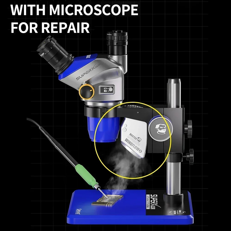 Mechanic Windflow X Exhaust Fan With Light Powerful Smoke Exhaust for Microscopes Mobile Phone Motherboard Welding Repair tools