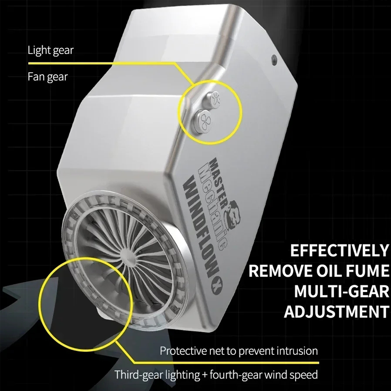 Mechanic Windflow X Exhaust Fan With Light Powerful Smoke Exhaust for Microscopes Mobile Phone Motherboard Welding Repair tools