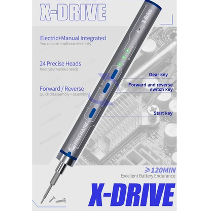 MECHANIC X-DRIVE Multifunctional Electric Manual Integrated Screwdriver Set High Hardness Mobile Phone Disassembly Repair Tool
