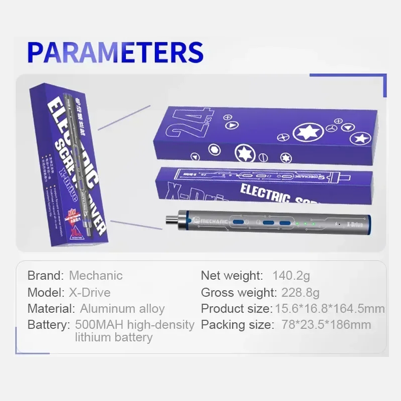MECHANIC X-DRIVE Multifunctional Electric Manual Integrated Screwdriver Set High Hardness Mobile Phone Disassembly Repair Tool