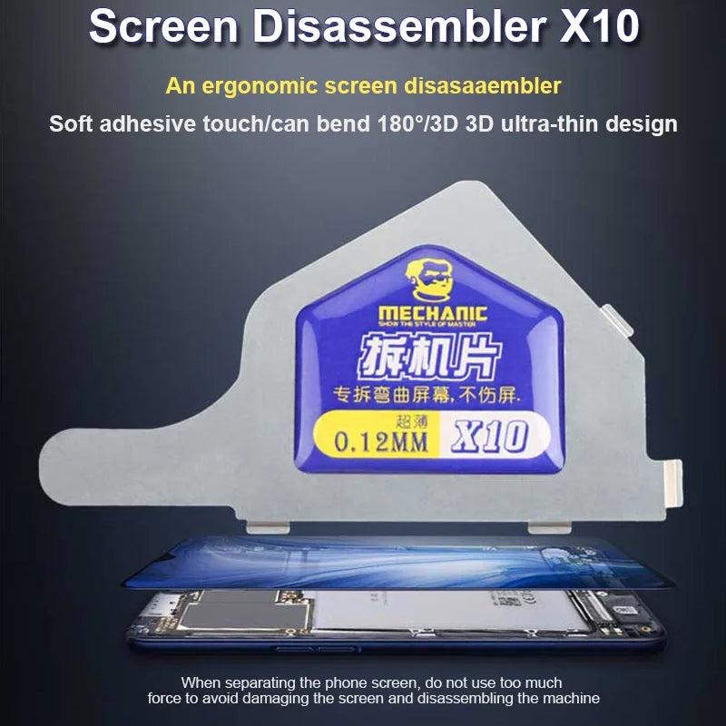 MECHANIC X10 Ultra Thin Steel Disassemble Sheet 0.12mm Thickness Stainless Steel Card LCD Mobile Phone Screen Sheet Opening Tool