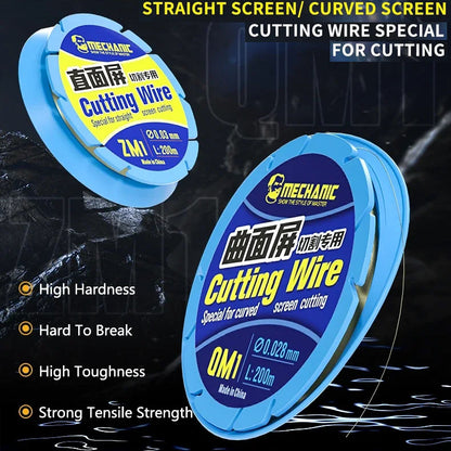 MECHANIC QM1 ZM1 Screen Cutting Wire 0.028 0.03mm Width Special Design For Curved Straight Phone Screen Cutting Separator Repair
