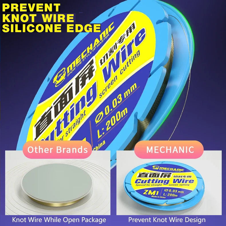 MECHANIC QM1 ZM1 Screen Cutting Wire 0.028 0.03mm Width Special Design For Curved Straight Phone Screen Cutting Separator Repair