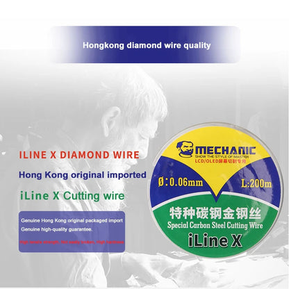 MECHANIC iLine X High Hardness Special Steel Cutting Wire for Mobile Phone LCD Screen Separation Repair Tools 0.028mm--0.1m