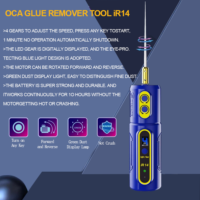 MECHANIC IR16/IR14/IR13/IR12/IR10 PRO Electric OCA Glue Remover Tool With Green Dust Display Lamp LED Display For Screen Remover Glue