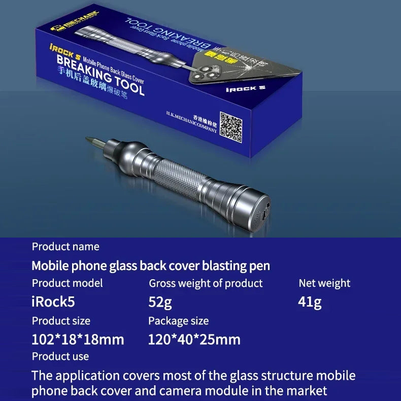 MECHANIC iRock5 Camera back glass crack pen for iPhone X -16 Pro Max mobile phone back glass cover removal repair tool
