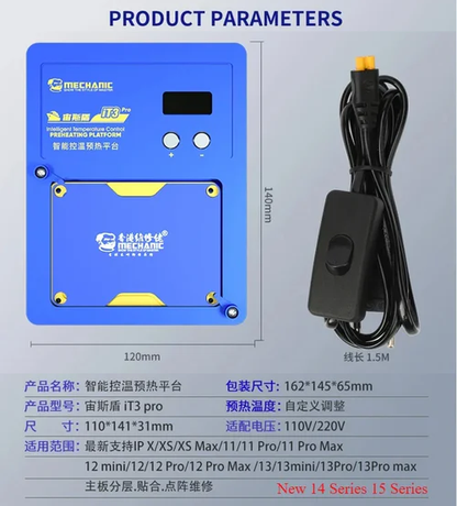 MECHANIC IT3 Pro Intelligent Preheating Platform for IPhone X-15PM Motherboard Layered Chip BGA Template Dot Matrix Repair Tool